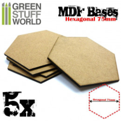SOCLES HEXAGONALE 75 MM EN MDF BOIS