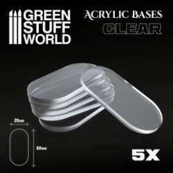 SOCLES ACRYLIQUES OVALES 50X25MM TRANSPARENT