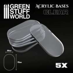 SOCLES ACRYLIQUES OVALES 75X50MM TRANSPARENT