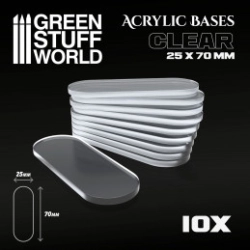 SOCLES ACRYLIQUES OVALES 25X70MM TRANSPARENT