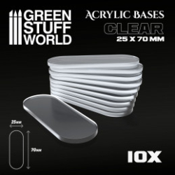 SOCLES ACRYLIQUES OVALES 25X70MM TRANSPARENT