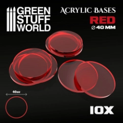 SOCLES ACRYLIQUES ROND 40 MM ROUGE TRANSPARENT