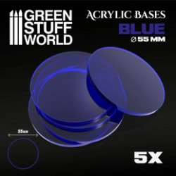 SOCLES ACRYLIQUES ROND 55 MM BLEU TRANSPARENT