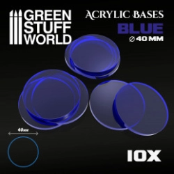 SOCLES ACRYLIQUES ROND 40 MM BLEU TRANSPARENT