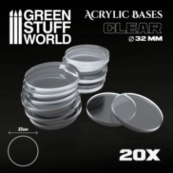 SOCLES ACRYLIQUES ROND 32 MM TRANSPARENT