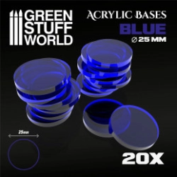 SOCLES ACRYLIQUES ROND 25 MM BLEU TRANSPARENT