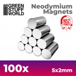 AIMANTS NÉODYMES 5X2MM - 100 UNITS (N52)