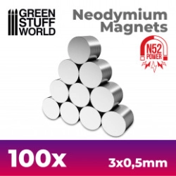 AIMANTS NÉODYMES 3X0'5MM - 100 UNITS (N52)