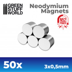 AIMANTS NÉODYMES 3X0'5MM - 50 UNITS (N52)