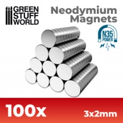 AIMANTS NÉODYMES 3X2MM - 100 UNITS (N35)