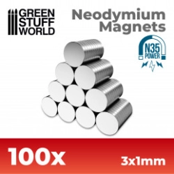 AIMANTS NÉODYMES 3X1MM - 100 UNITS (N35)