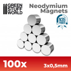 AIMANTS NÉODYMES 3X0'5MM - 100 UNITS (N35)