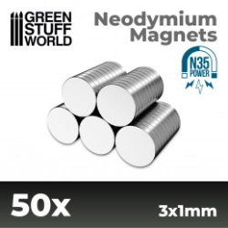 AIMANTS NÉODYMES 3X1MM - 50 UNITS (N35)