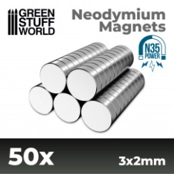 AIMANTS NÉODYMES 3X2MM - 50 UNITS (N35)