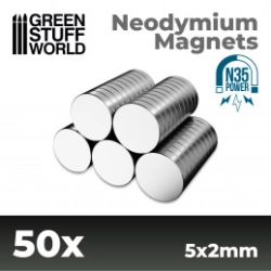 AIMANTS NÉODYMES 5X2MM - 50 UNITS (N35)
