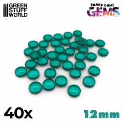 GEMMES EN PLASTIQUE 12MM - TURQUOISE