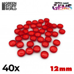 GEMMES EN PLASTIQUE 12MM - ROUGE