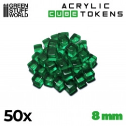 JETONS CUBES VERTS 8MM