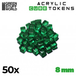 JETONS CUBES VERTS 8MM