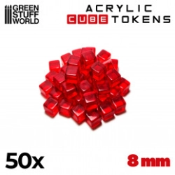 JETONS CUBES ROUGES 8MM