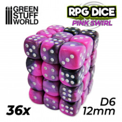 36X D6 12MM DÉS DE JEU - ROSE MARBRE