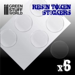 6X CABOCHONS AUTOCOLLANTS EN RESINE 50MM