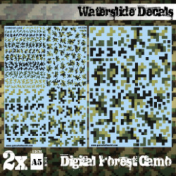 DECALCOMANIES A L'EAU - CAMOUFLAGE FORÊT DIGITAL