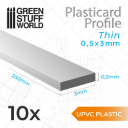 UPVC PLASTICARD - PROFILÉ FIN 0.50MM X 3MM