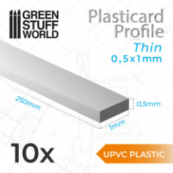 UPVC PLASTICARD PROFILÉ - FIN 0.50MM X 1MM