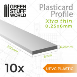UPVC PLASTICARD - PROFILÉ EXTRA-FIN 0.25MM X 6MM