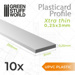 UPVC PLASTICARD - PROFILÉ EXTRA-FIN 0.25MM X 3MM