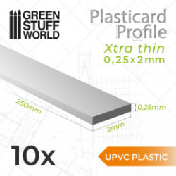 UPVC PLASTICARD - PROFILÉ EXTRA-FIN 0.25MM X 2MM