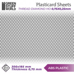 PLAQUE DE PLASTICARD TEXTURÉ DIAMANT HO 0.75MM