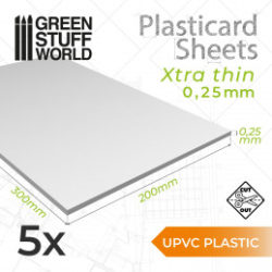 PLAQUE DE PLASTICARD - 0'25 MM - COMBOX5 FEUILLES