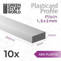 PLASTICARD PROFILÉ TIGE RECTANGULAIRE PLEIN 1.5X2 MM