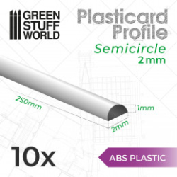 PLASTICARD PROFILÉ TIGE SEMI-CIRCULAIRE 2 MM