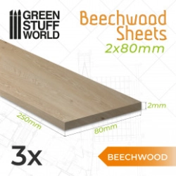 FEUILLE DE BOIS DE HÊTRE 2X80X250MM