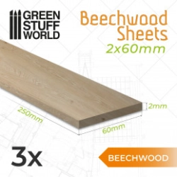 FEUILLE DE BOIS DE HÊTRE 2X60X250MM