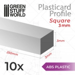 PLASTICARD PROFILÉ TIGE CARRÉE PLEIN 3 MM