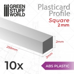 PLASTICARD PROFILÉ TIGE CARRÉE PLEIN 2 MM