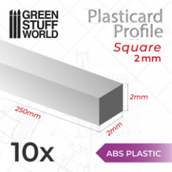 PLASTICARD PROFILÉ TIGE CARRÉE PLEIN 2 MM