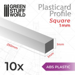 PLASTICARD PROFILÉ TIGE CARRÉE PLEIN 1MM