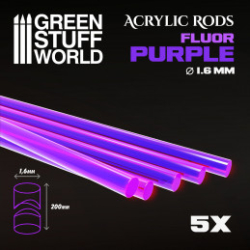 TIGES ACRYLIQUES ROND 1,6 MM FLUOR VIOLET