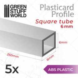 PLASTICARD PROFILÉ TUBE CARRÉE 6MM