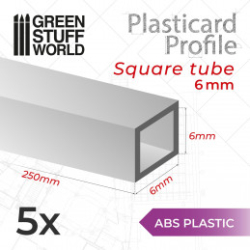 PLASTICARD PROFILÉ TUBE CARRÉE 6MM