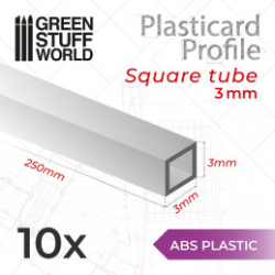 PLASTICARD PROFILÉ TUBE CARRÉE 3 MM