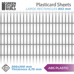 PLAQUE DE PLASTICARD TEXTURÉ RECTANGLES GRANDS