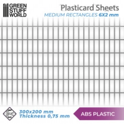 PLAQUE DE PLASTICARD TEXTURÉ RECTANGLES MOYENNE