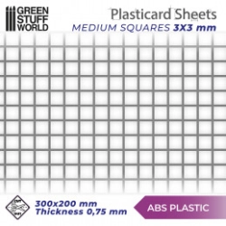 PLAQUE DE PLASTICARD TEXTURÉ CARRÉS MOYENNE