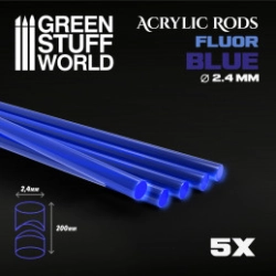 TIGES ACRYLIQUES ROND 2,4 MM FLUOR BLEU